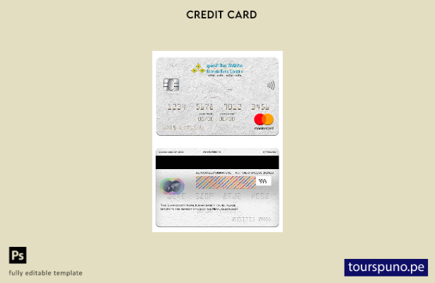 lista para imprimir la plantilla mastercard de Nepal Kumari Bank